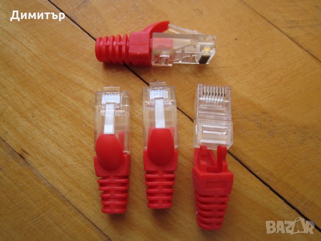 Накрайници + маншони за Patch кабел, 4+4бр. комплект, снимка 1 - Кабели и адаптери - 26745837