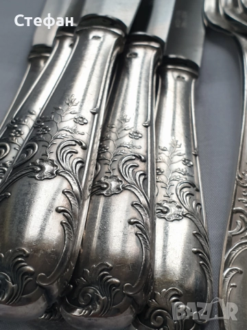Комплект посребрени прибори, снимка 7 - Антикварни и старинни предмети - 52451821