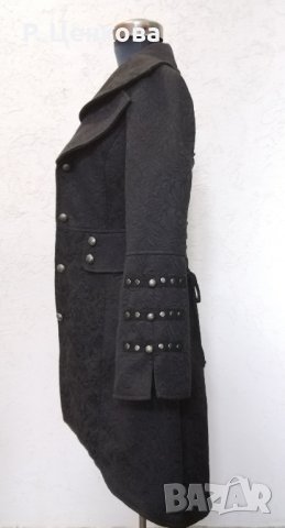 Дамско черно манто на H&R стил готик или стиймпънк, елегантно, официално , снимка 8 - Палта, манта - 42947651
