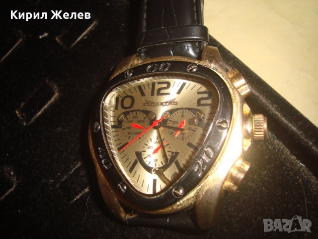 SARASTRO ДИЗАЙНЕРСКИ МАРКОВ МОДЕН ПОЗЛАТЕН ЧАСОВНИК с КАИШКА 21784, снимка 4 - Мъжки - 32714466