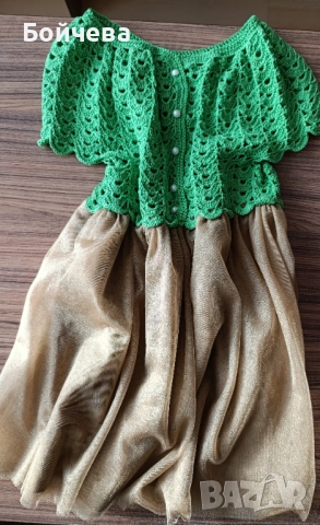 Детска кокетна рокля - ръчна изработка 