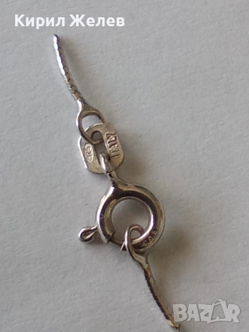 Сребърна карабинка закопчалка 43963, снимка 2 - Колиета, медальони, синджири - 52243586