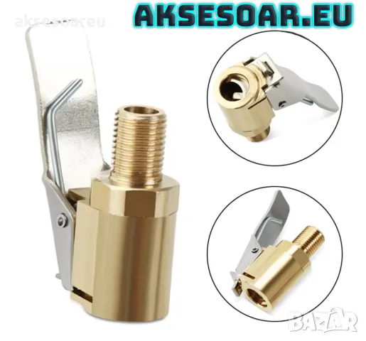 Конектор за бързо свързване букса 8 мм адаптер с резба за помпа на кола щуцер с щипка за вентил, снимка 8 - Аксесоари и консумативи - 47362847