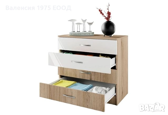 Скрин Сити 3002 в цвят сонома или комбинация бяло/ арвен, снимка 8 - Скринове - 18790149