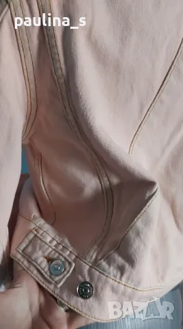 "Ganni" jeans jacket / Italy 🇮🇹 / Розово дънково яке с качулка и широки ръкави , снимка 9 - Якета - 48441654