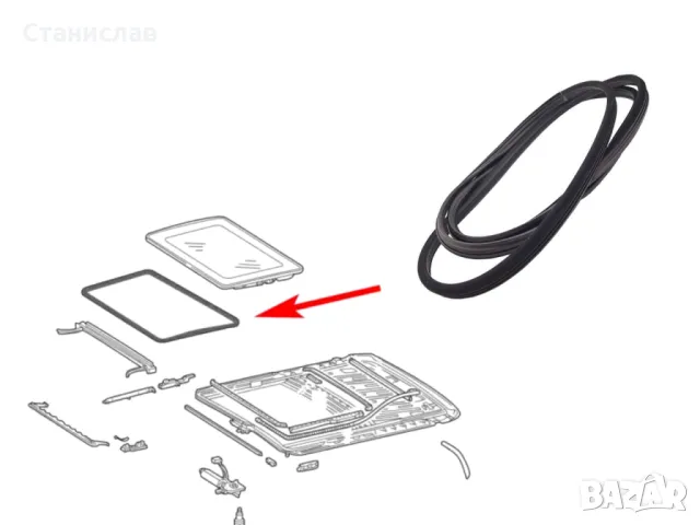 Mercedes W124 Уплътнение за люк , снимка 3 - Части - 50429554