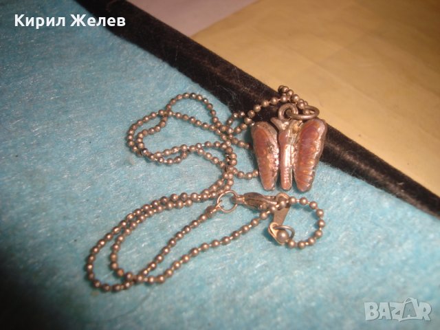 КРАСИВА ФИНА НЕЖНА ПЕПЕРУДКА ФИГУРАЛЕН АРТ МЕДАЛЬОН с ВЕРИЖКА ПОСРЕБРЕН ПЕНДАНТ 27156, снимка 4 - Колиета, медальони, синджири - 34983547