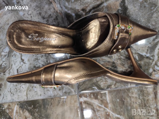 Чехли Златни, снимка 6 - Сандали - 32964698