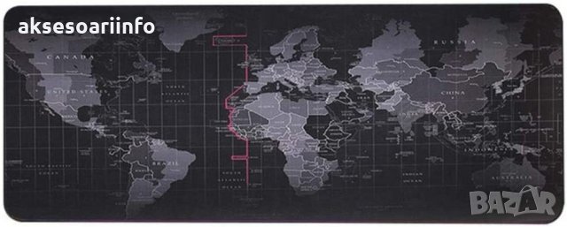 Геймърска подложка за мишка 80х30 см. World Map, снимка 2 - Клавиатури и мишки - 32438778