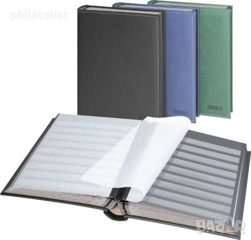 LINDNER - класьор за марки 30 черни листа / 60 страници DIAMANT зелен