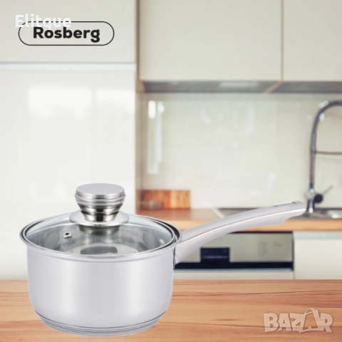Касерола с капак Rosberg 5R1210O16K, 16 cm, Инокс