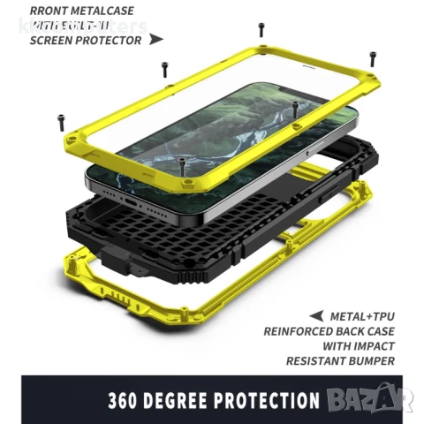 Apple iPhone 12 mini R-JUST Влагоустойчив Удароустойчив Калъф и Протектор Зашита 360 Градуса, снимка 14 - Калъфи, кейсове - 51121448