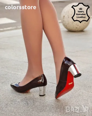 Обувки на ток - бордо ЕСТЕСТВЕН лак - 17265Z-1-3K, снимка 2 - Дамски обувки на ток - 42813304