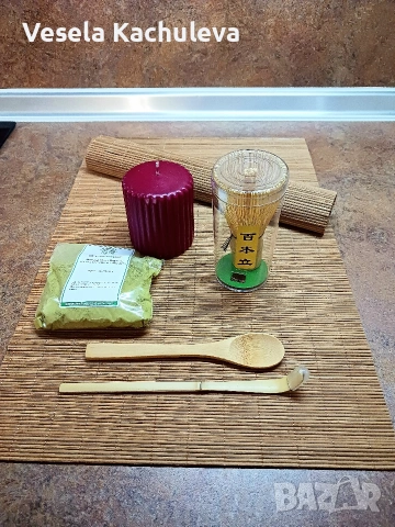 Продавам нов бамбуков комплект за чай Матча 