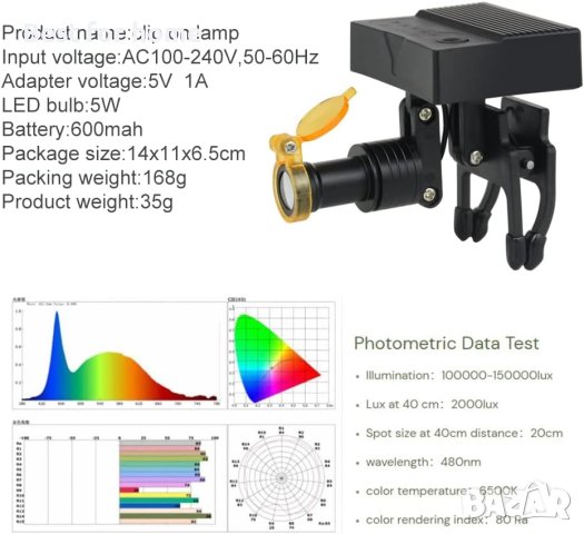 5W Стоматологичен LED фар Безжичен за очила с лупи, Преносим безкабелен челник за дентален хигиенист, снимка 3 - Друга електроника - 43070742