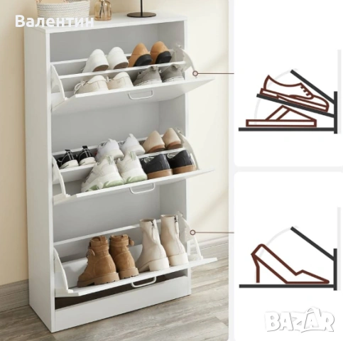 Шкаф за обувки на 3 нива, снимка 4 - Шкафове - 53383052