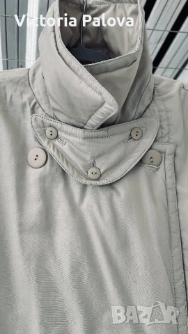 Луксозен бежов тренч- палто, ватиран, нов, дизайнерска визия, снимка 17 - Палта, манта - 53519622