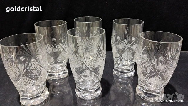 кристални чаши за вода безалкохолно , снимка 7 - Антикварни и старинни предмети - 53230878