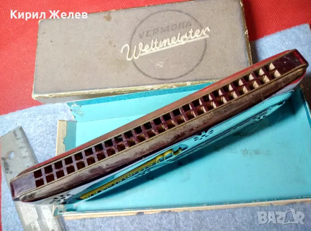 VERMONA WELTMEISTER Стара УСТНА ХАРМОНИКА ВЕЛТМАЙСТЕР Рядък КОЛЕКЦИОНЕРСКИ МОДЕЛ с КУТИЯТА й 47798, снимка 15 - Антикварни и старинни предмети - 47561503