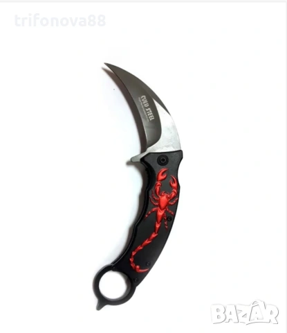 Стоманен сгъваем нож COLD STEEL F92  - KARAMBIT, снимка 2 - Ножове - 53605726