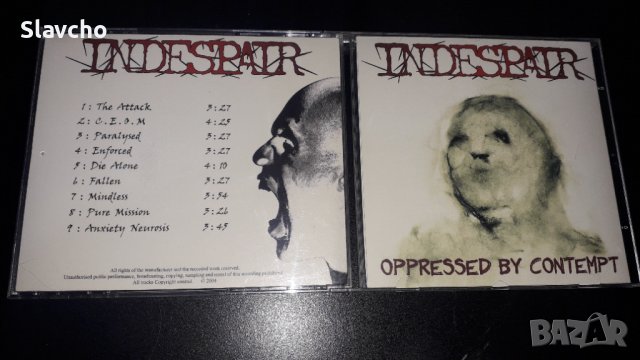 Компакт диск на дет метал групата -Indespair – Oppressed By Contempt (2004, CD), снимка 8 - CD дискове - 43045112