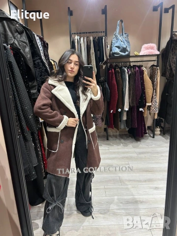 дълго палто с колан , снимка 4 - Палта, манта - 53286345