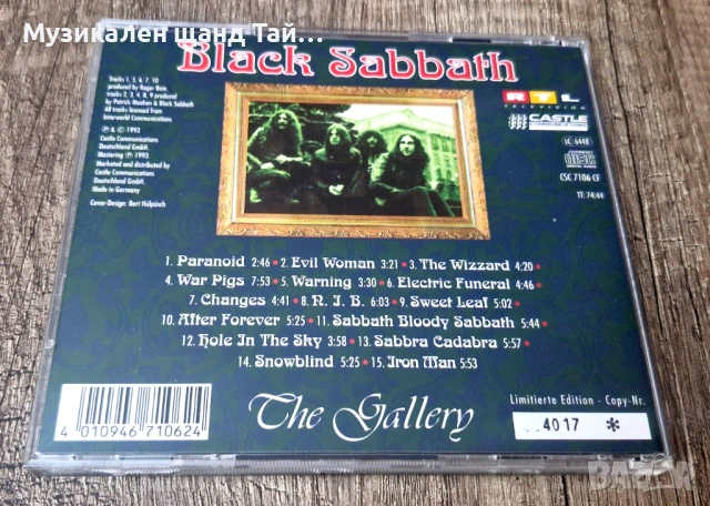Компакт Дискове - Рок Метъл: Black Sabbath – The Gallery - Best Of - Vol 6 - CD - Limited Edition , снимка 2 - CD дискове - 53297425