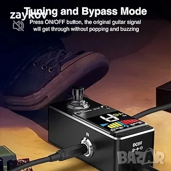 LEKATO AT-07 Хроматичен тунер педал за китара и бас, снимка 3 - Китари - 51368702