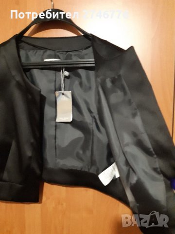 Ликвидация НОВА раз.М ЛУКСОЗНА Маркова сатенена черна наметка,нова с етикет, с 3/4 ръкав, снимка 4 - Сака - 36709251