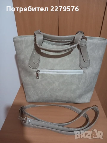 Бежова дамска чанта , снимка 2 - Чанти - 50672228