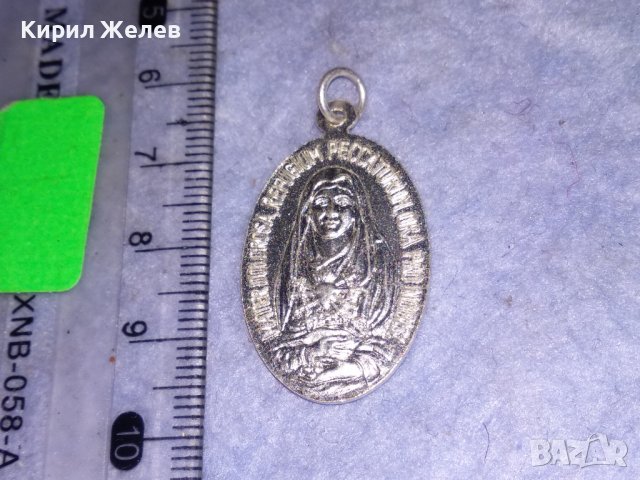 РИМОКАТОЛИЧЕСКА ДВУСТРАННА РЯДКА НАГРЪДНА ИКОНА ИКОНКА КОЛЕКЦИОНЕРСКА ПОСРЕБРЕНА ИТАЛИАНСКА 31249, снимка 7 - Колекции - 39857024