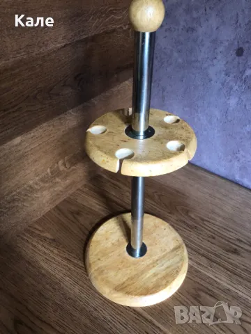 Огромна дървена стойка поставка за черпаци, лъжици за готвене 