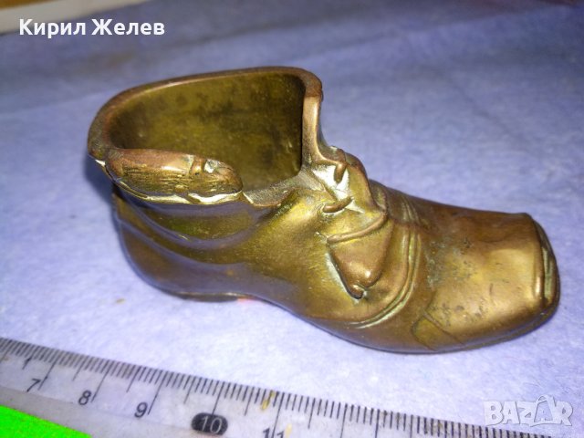 Старинна КОЛЕКЦИОНЕРСКА МЕДНА РЕТРО ОБУВКА Ръчна МАЙСТОРСКА ИЗРАБОТКА - Декоративна ОБУВЧИЦА 41389, снимка 15 - Колекции - 43888106