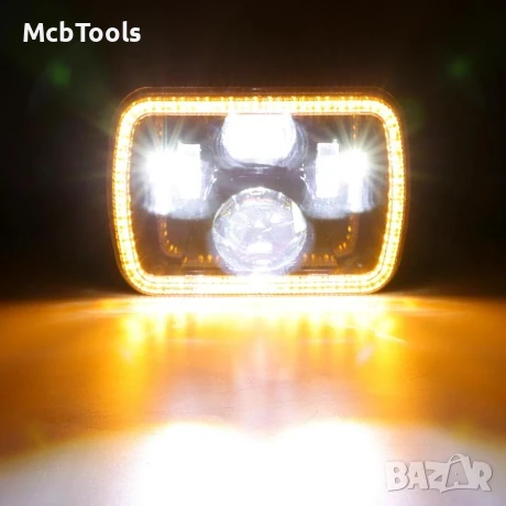 Комплект Правоъгълни LED фарове 5x7" H4 букса, 4 светлини, снимка 5 - Аксесоари и консумативи - 51124153
