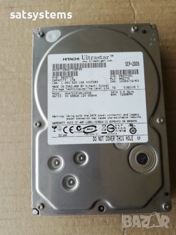 Хард диск Hitachi Ultrastar HUA721010KLA330 1TB SATA 3.0Gb/s, снимка 3 - Твърди дискове - 40268487