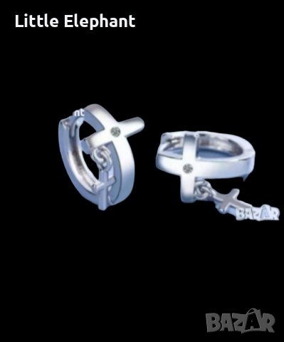 Сребърни обеци,колекция" Faith" с висящи кръстчета/нови, снимка 1