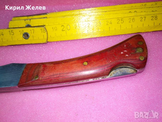 СТИЛЕН ГОЛЯМ СГЪВАЕМ ДЖОБЕН ЛОВЕН НОЖ STAINLESS ДЖОБНО НОЖЧЕ с ДЪРВЕНИ ЧИРЕНИ 43102, снимка 16 - Ножове - 44119424