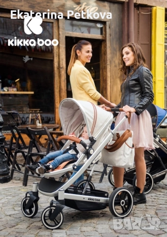 Kikka Boo - Бебешка количка 'Divaina' 3в1 Melange grey + чанта, снимка 2 - Детски колички - 52210618