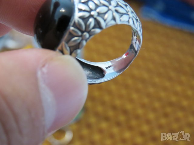 Мъжки сребърен пръстен, Уникалнен дизайнерски  с голям черен оникс  - добавете стил !, снимка 4 - Пръстени - 26265470
