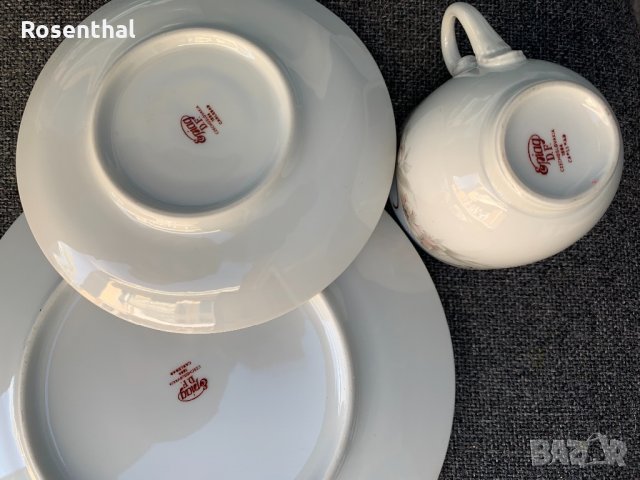 4 бр. Тройни сета -Винтидж сервиз на EPIAG за кафе с десертни чинии, снимка 4 - Сервизи - 32653028