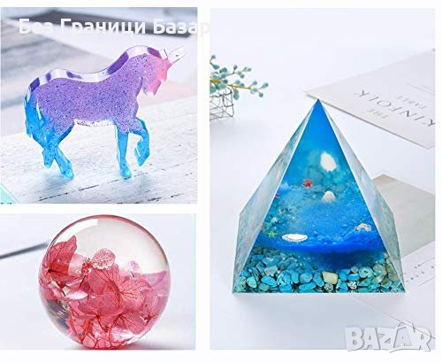 Нова Прозрачна Епоксидна Смола 1000ml Комплект за Бижута - Водоустойчива, снимка 4 - Други - 43421431