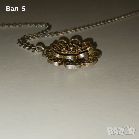 Красиво колие , медальон - СРЕБРО , ФИЛИГРАН, снимка 2 - Антикварни и старинни предмети - 51723560