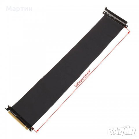 Kабел за вертикален монтаж за видео карта Universal GPU Extender Riser Cable 250mm PCI, снимка 9 - Кабели и адаптери - 32567363