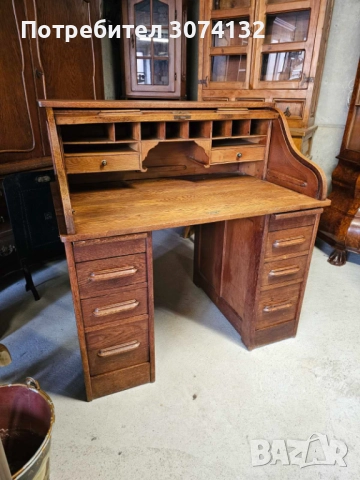 Масивно дъбово писалище в перфектно състояние, снимка 6 - Други - 52902837