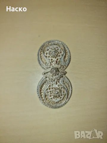 възрожденска брошка пафта филигран сребърна 