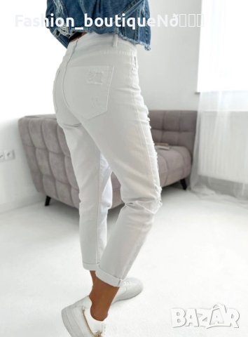 Накъсани бели дънки L-размер последен , снимка 2 - Панталони - 43956307