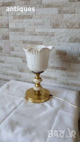 Стара месингова настолна лампа - нощна лампа - Антика, снимка 3 - Антикварни и старинни предмети - 38097508