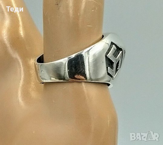 Сребърен пръстен с Трискелион/ Трискел, снимка 6 - Пръстени - 38818421