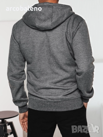 Мъжки суичър с цип и качулка, 3цвята , снимка 9 - Суичъри - 47535709