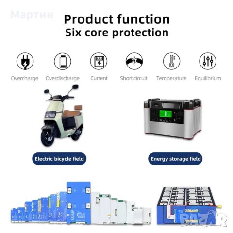 BMS БМС 10S 36V 20A за 18650 литиево-йонна батерия, снимка 11 - Друга електроника - 43683904